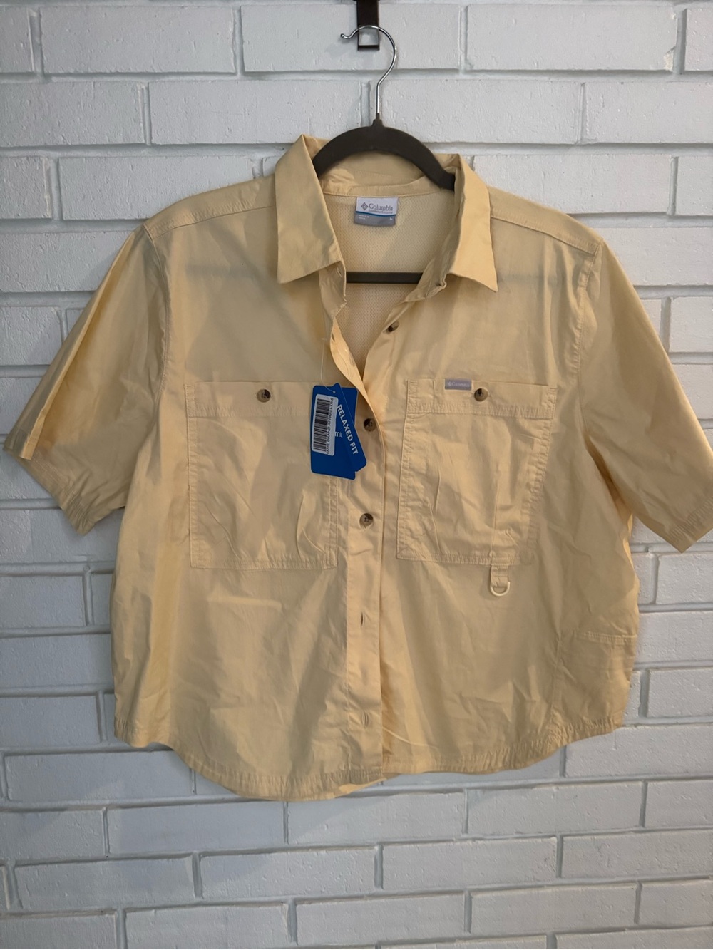 Columbia Women’s Short-Sleeve Button Shirt - Pale Yellow
